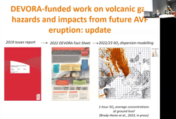 DEVORA-funded work on volcanic gas hazards and impacts from future AVF eruption: update