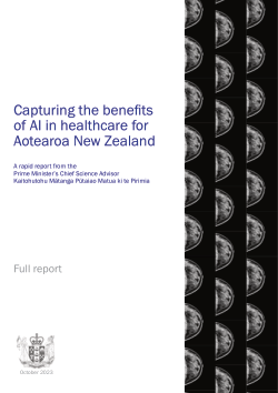 Capturing the benefits of AI in healthcare for Aotearoa New Zealand - Full report