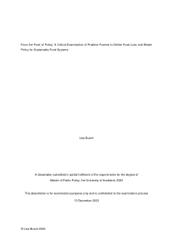 Untitled ItemFrom the Point of Policy: A Critical Examination of Problem Frames to Define Food Loss and Waste Policy for Sustainable Food Systems