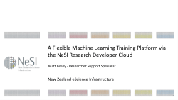 <b>A Machine Learning training platform via the NeSI Research Developer Cloud</b>