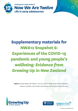 Now We Are 12: Experiences of the COVID-19 pandemic and young people's wellbeing. Snapshot 6