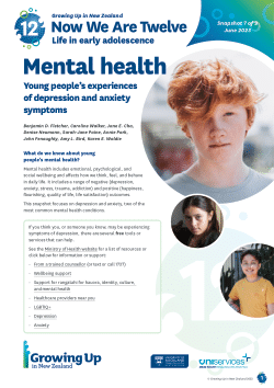 Now We Are 12: Young people’s experiences of depression and anxiety symptoms. Snapshot 7