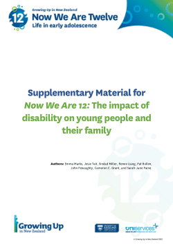 Now We Are 12: The Impact of Disability on Young People and Their Family. Snapshot 8
