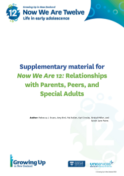Now We Are 12: Young People’s Relationships at Twelve Years of Age. Snapshot 9