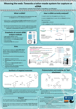 Devon Bryant: Weaving the web: Towards a tailor-made system for capture of eDNA