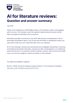 AI for literature reviews: Question and answer summary