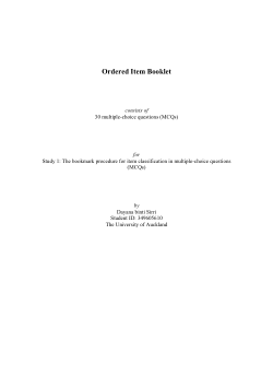 Ordered Item Booklet