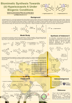 Hannah Yu: Biomimetic Synthesis Towards (±)-Hypeisoxazole A Under Biogenic Conditions