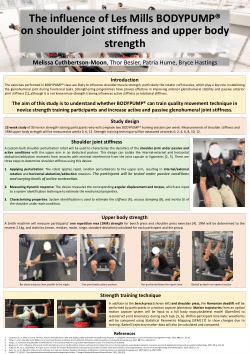 Melissa Cuthbertson-Moon: The influence of Les Mills BODYPUMP® on shoulder joint stiffness and upper body strength