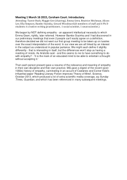 Empathy Group - Meeting 1 Notes, 16 March 2015