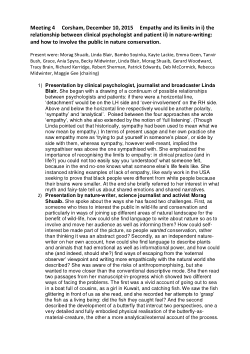 Empathy Group, Meeting 4 Notes - 10 December 2015