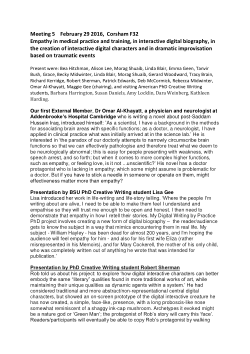 Empathy Group - Meeting 5 Notes, 29 February 2016