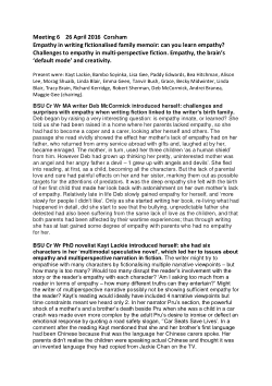 Empathy Group - Meeting 6 Notes, 26 April 2016