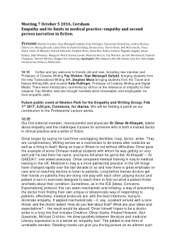 Empathy Group - Meeting 7 Notes, 5 October 2016