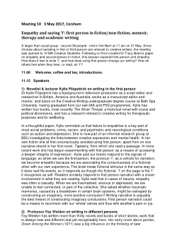 Empathy Group - Meeting 10 Notes, 3 May 2017