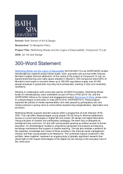 Rethinking Waste - 300-Word Statement
