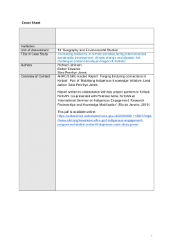 Troubled Waters - Indigenous Knowledge Report