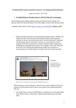 Troubled Waters and associated resources - screening and dissemination