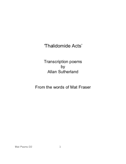 D4D: Electric Bodies - 'Thalidomide Acts' poetry and interview content