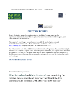 Information sheet / consent form for D4D: Electric Bodies