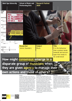 Research Festival, 2025 - Research Posters, Bath School of Music and Performing Arts