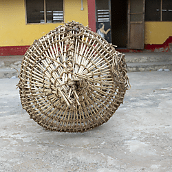 Basketry fish trap made by Ewe fishermen, Akanyakrom, 2022