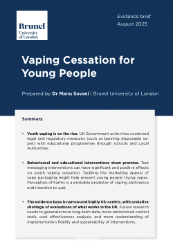 Item - Evidence Brief: Vaping Cessation for Young People - Brunel  University London