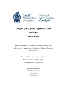 Designing Change in a Higher Education Institution