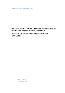 The organisational climate of preschools and associated characteristics - A study of a group of preschools in England