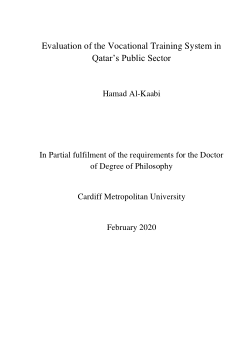 Evaluation of the Vocational Training System in Qatar’s Public Sector