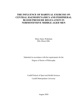 The influence of habitual exercise on central haemodynamics and peripheral blood pressure regulation in normotensive middle-aged men