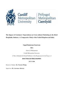 The Impact of Customers' Expectations on the Cross-cultural Marketing in the Hotel Hospitality Industry: A Comparative Study of the UK and India