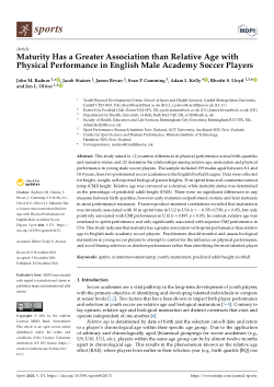 Maturity has a greater association than relative age with physical performance in English male academy soccer players