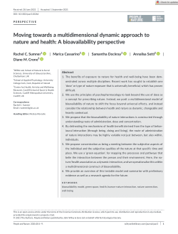 Moving towards a multidimensional dynamic approach to nature and health: A bioavailability perspective