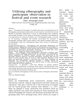Utilising ethnography and participant observation in festival and event research