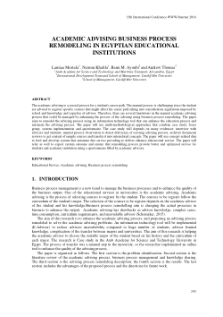 Academic advising business process remodeling in Egyptian educational institutions