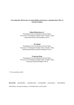 Unravelling the effectiveness of sustainability performance communication: Role of message framing