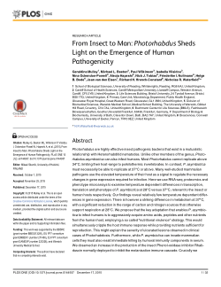 From insect to man: Photorhabdus sheds light on the emergence of human pathogenicity