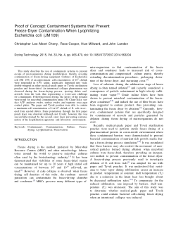 Proof of concept: containment systems that prevent freeze-drier contamination when lyophilising Escherichia coli (JM 109)