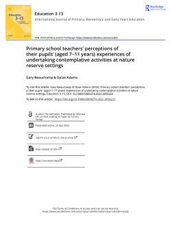 Primary school teachers’ perceptions of their pupils’ (aged 7–11 years) experiences of undertaking contemplative activities at nature reserve settings