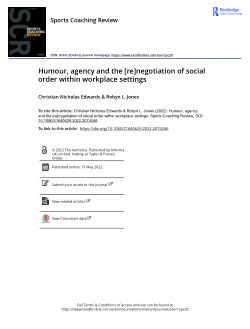 Humour, agency and the [re]negotiation of social order within workplace settings