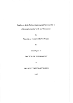 Studies on actin polymerisation and deformability in polymorphonuclear cells and monocytes