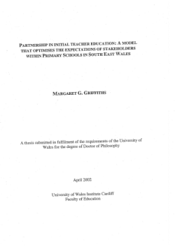 Partnership in initial teacher training: a model that optimises the expectations of stakeholders within primary schools within South East Wales