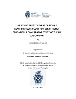 Improving effectiveness of mobile learning technology for use in higher education: A comparative study of the UK and Jordan