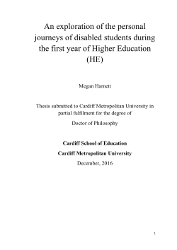 An exploration of the personal journeys of disabled students during the first year of Higher Education (HE)
