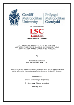 A comparative analysis of job satisfaction and turnover intentions among lecturers in public and privately-owned universities in Nigeria