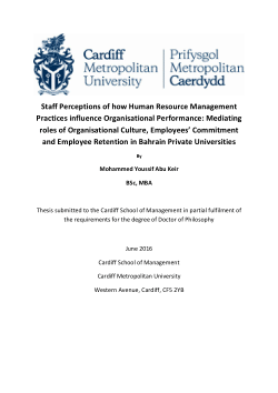 Staff Perceptions of how Human Resource Management Practices influence Organisational Performance: Mediating roles of Organisational Culture, Employees’ Commitment and Employee Retention in Bahrain Private Universities