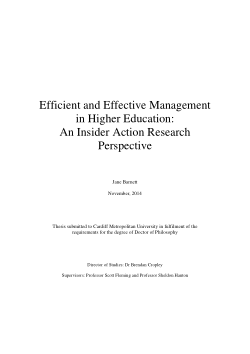 Efficient and effective management in Higher Education: an insider action research perspective