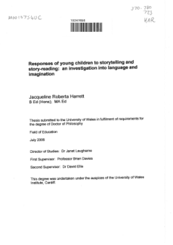 Responses of young children to storytelling and story reading : an investigation into language and imagination.
