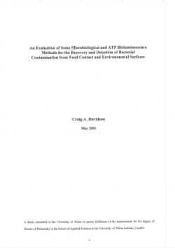 An evaluation of some microbiological and ATP bioluminescence methods for the recovery and detection of bacterial contamination from food contact and environmental surfaces